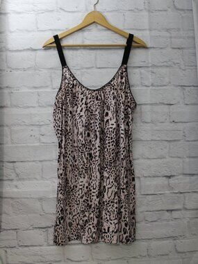 Secret Treasures XL Pink Black Animal Print SLeeveless Scoop Neck Nightgown